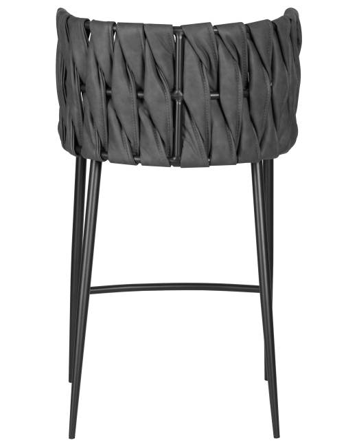 Набор 4 шт Стул полубарный DOBRIN AMELIA COUNTER, серая ткань (F-48), темно-серый винтажный PU (MF-12)