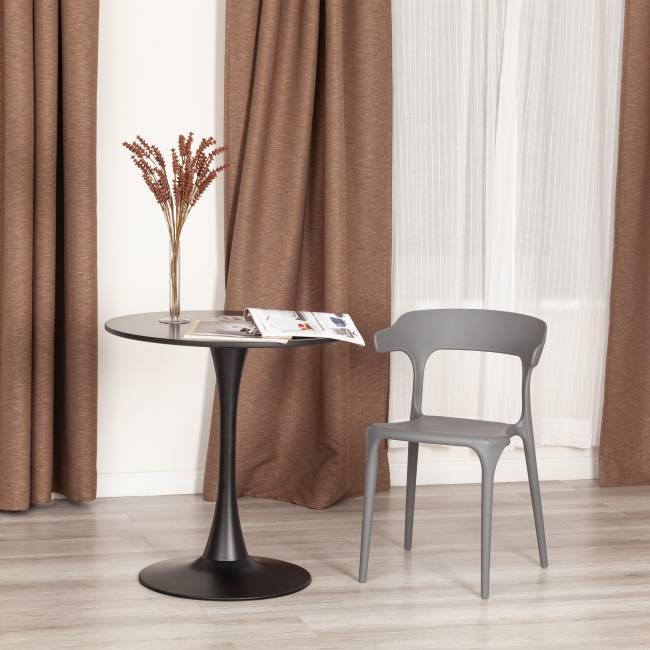 Стул Ton/Тон (мод. PC33)/2 шт. в упаковке пластик, 48х48х74см, темно-серый NX-GR-20) (Комплект из 2 шт.) темно-серый пластик