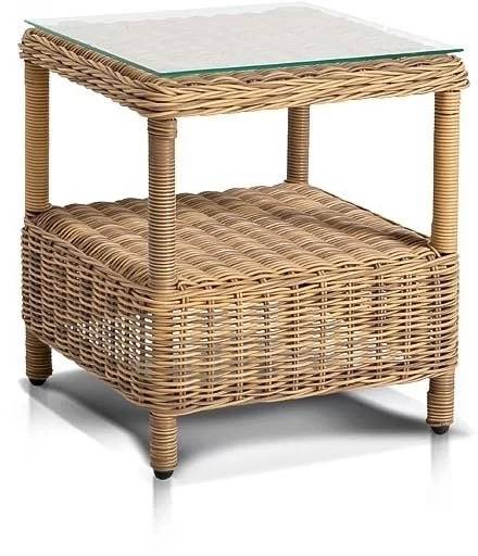 Столик журнальный из искусственного ротанга "BURSA", бежево-коричневый