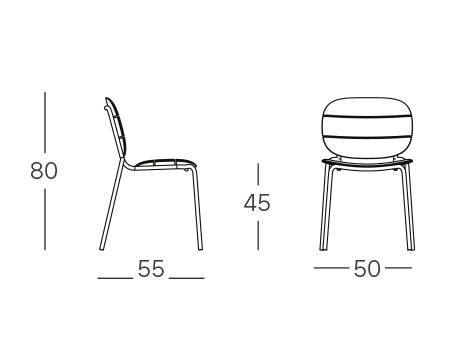 Стул деревянный Si-Si Wood антрацит, красное дерево 500х550х800 мм