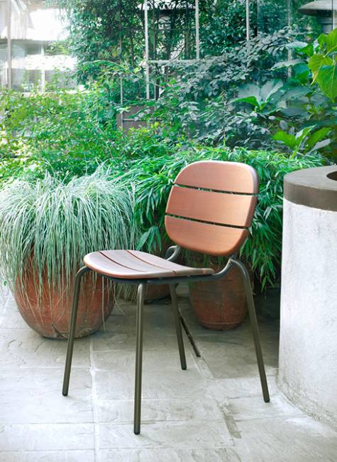 Стул деревянный Si-Si Wood антрацит, красное дерево 500х550х800 мм