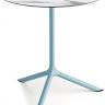 Стол ламинированный обеденный Tripe Maxi голубой, белый мрамор Каррара Ø800х740 мм Стол ламинированный обеденный Tripe Maxi голубой, белый мрамор Каррара Ø800х740 мм