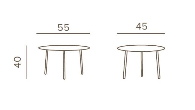 Столик металлический кофейный Island черный 550х450х400 мм