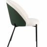 Стул обеденный Adelinde бежевый с зеленой экокожей