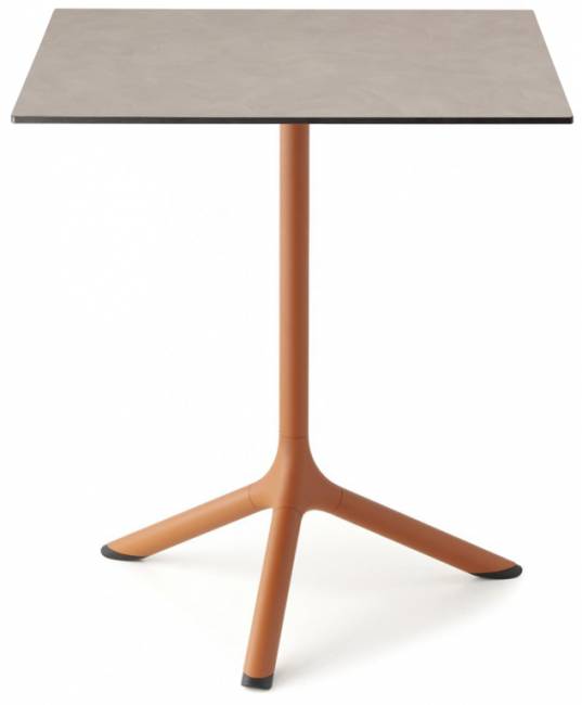 Стол ламинированный обеденный Tripe терракотовый, тортора шпатель 600х600х740 мм