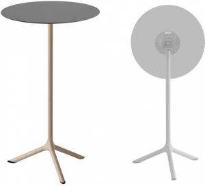 Стол ламинированный барный складной Tripe Folding тортора, антрацит Ø600х1100 мм