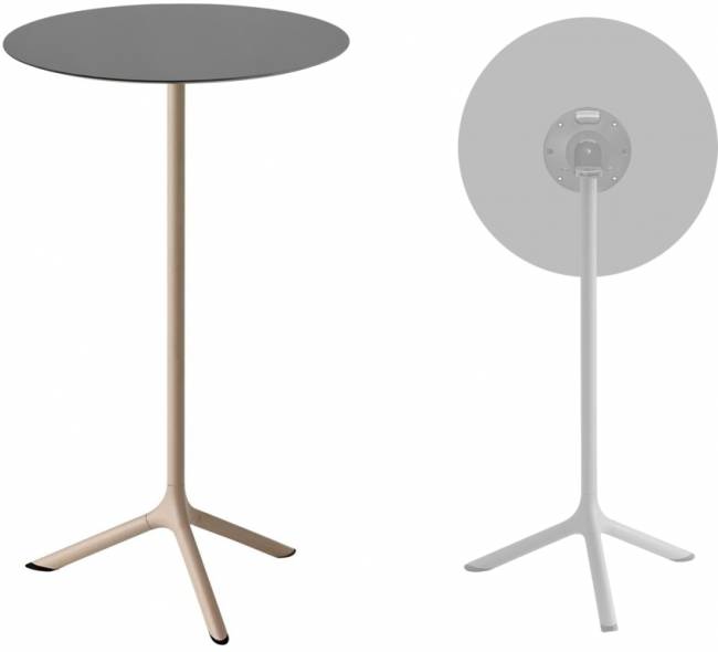 Стол ламинированный барный складной Tripe Folding тортора, антрацит Ø600х1100 мм