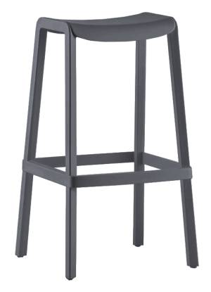 Табурет пластиковый барный Dome антрацит 440х420х760 мм