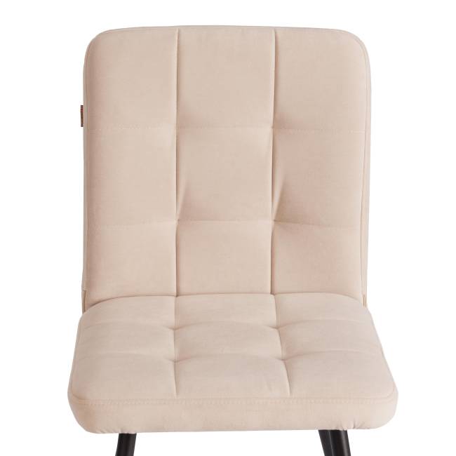 Стул обеденный Medeo/Медео (2шт. в упаковке) LT, велюр, бежевый/черный, 7, 45х56х89см (Комплект из 2 шт.) бежевый велюр