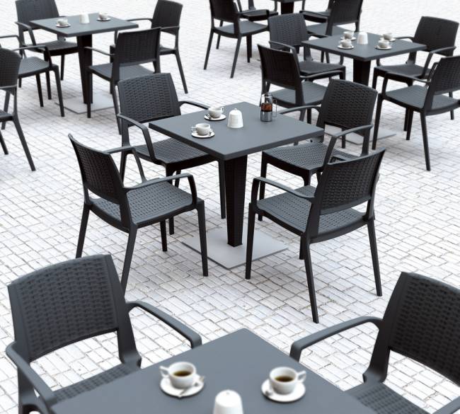 Подстолье с имитацией плетения Riva антрацит 450х450х710 мм