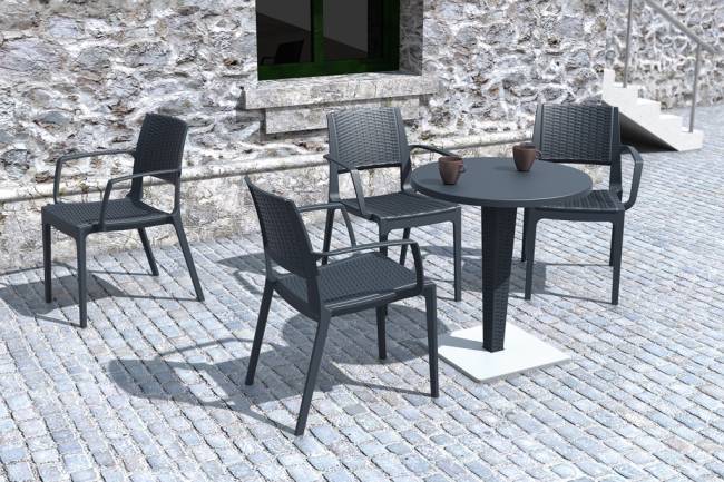 Подстолье с имитацией плетения Riva антрацит 450х450х710 мм