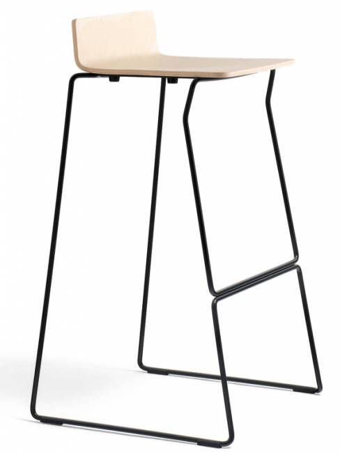 Стул деревянный барный Osaka беленый ясень, черный 500х465х850 мм