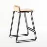 Стул деревянный барный Osaka беленый ясень, черный 500х465х850 мм
