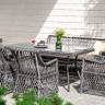 "Катания" обеденная группа плетеная на 6 персон, цвет графит
