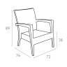 Кресло пластиковое плетеное с подушкой Miami Lounge Armchair белый 720х760х890 мм Кресло пластиковое плетеное с подушкой Miami Lounge Armchair белый 720х760х890 мм