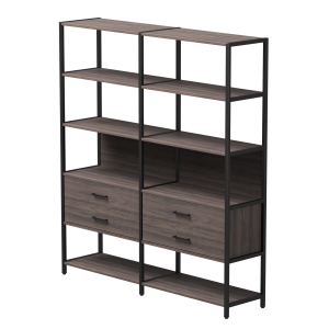 Набор стеллажных систем №7 Everprof EVO 1635x385x1840 Дуб Пасадена/Черный