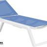 Шезлонг-лежак пластиковый Rio белый, синий 1870х690х330 мм