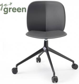 Стул офисный пластиковый Mentha Go Green черный, антрацит 540х520х800 мм