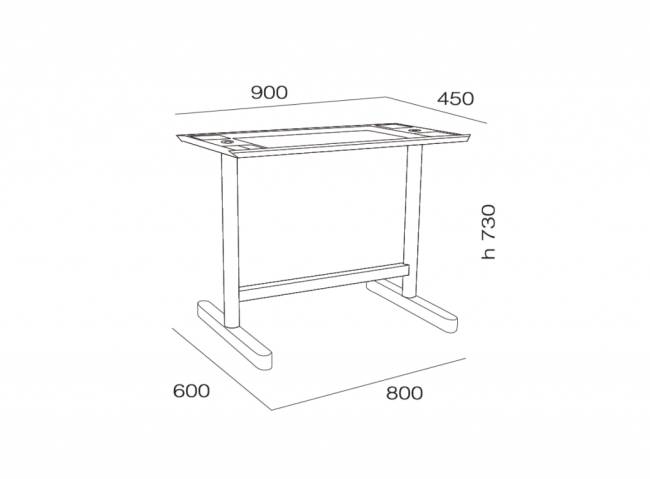 Подстолье металлическое двойное Kross II 900х450х730 мм