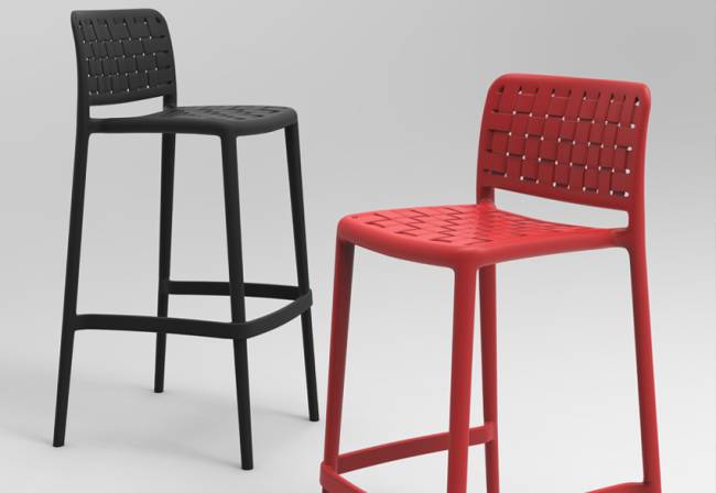 Стул пластиковый барный Fame-S Bar 75 антрацит 478х507.5х1046 мм