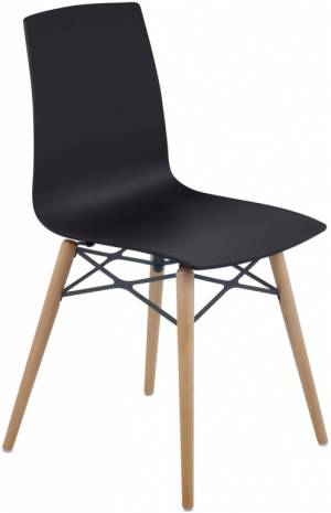 Стул пластиковый X-Treme-S Wox Pro Beech Wood черный 470х500х840 мм