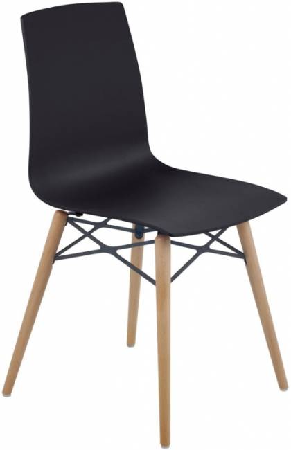 Стул пластиковый X-Treme-S Wox Pro Beech Wood черный 470х500х840 мм