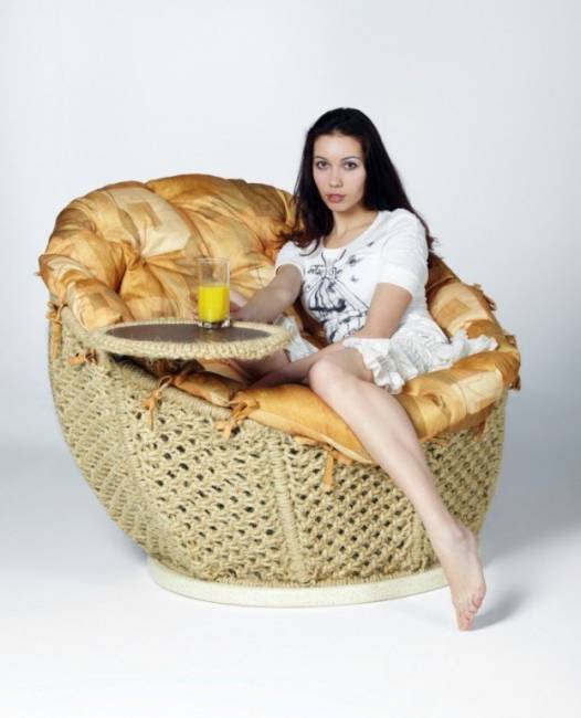 Кресло сизалевое "Омега" со столиком