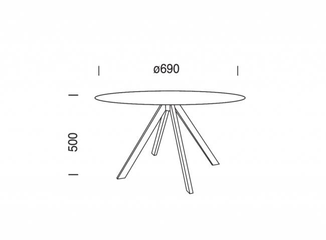 Столик ламинированный журнальный Tower Ø690х500 мм