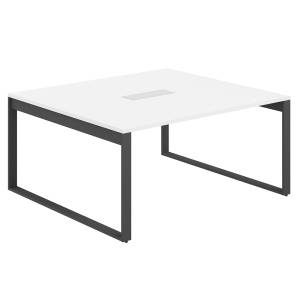 AG.1616.WH.72.AN / Стол для переговоров 1600х1638х750 / профиль О-образный: 70х20 антрацит; лючок: серебро; столешница: белый