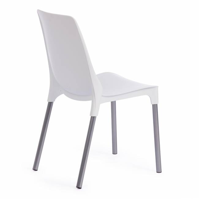 Стул GENIUS (mod 75) металл/пластик, 46x56x84cм, белый/ножки хром (Комплект из 4 шт.) белый металл/пластик Стул GENIUS (mod 75) металл/пластик, 46x56x84cм, белый/ножки хром (Комплект из 4 шт.) белый металл/пластик