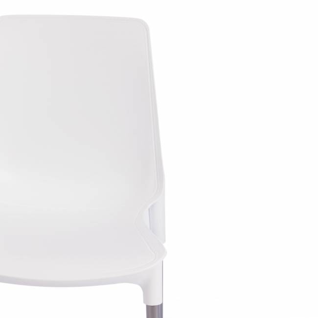 Стул GENIUS (mod 75) металл/пластик, 46x56x84cм, белый/ножки хром (Комплект из 4 шт.) белый металл/пластик Стул GENIUS (mod 75) металл/пластик, 46x56x84cм, белый/ножки хром (Комплект из 4 шт.) белый металл/пластик