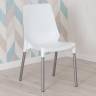 Стул GENIUS (mod 75) металл/пластик, 46x56x84cм, белый/ножки хром (Комплект из 4 шт.) белый металл/пластик Стул GENIUS (mod 75) металл/пластик, 46x56x84cм, белый/ножки хром (Комплект из 4 шт.) белый металл/пластик