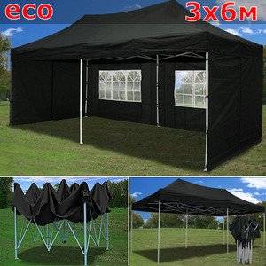 Быстросборный шатер со стенками 3х6 черный
