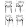 Комплект из 4-х стульев Masters прозрачный серый