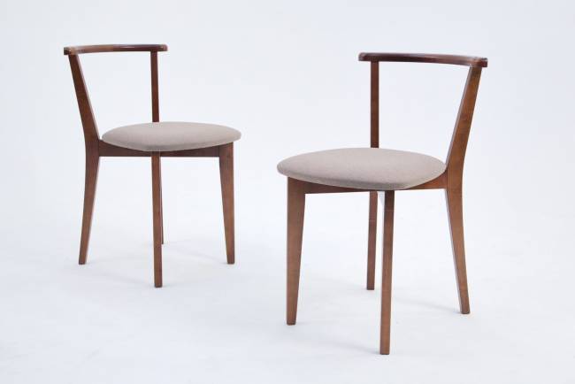 Стол Arki М 90 орех/слоновая кость со стульями Франк ПМ орех/бежевая рогожка