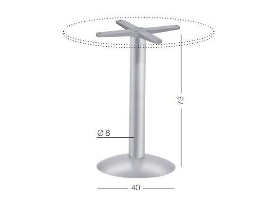 Подстолье металлическое BTK Ø400х730 мм Подстолье металлическое BTK Ø400х730 мм