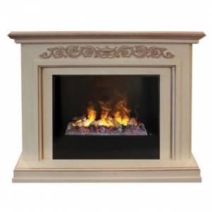 3D-электрокамин Leticia 26 WT 3D с очагом Cassette 630 + Black вставка