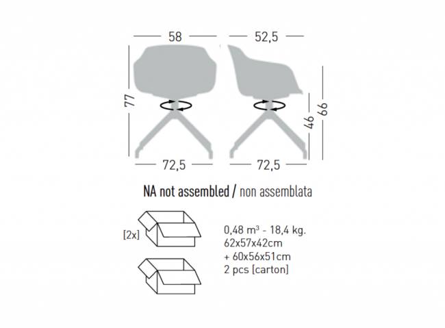 Кресло офисное с обивкой Dress Dame U 580х525х770 мм