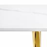 Керамический стол Селена 3 140х80х77 белый мрамор / золото