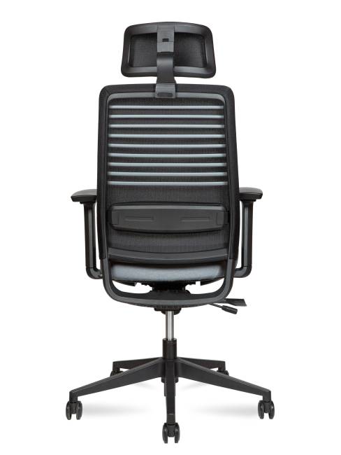 Кресло офисное / Кейс / Case / черный пластик / серая ткань / черная сетка