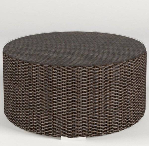 Кофейный столик "Малага" круглый, из искусственного ротанга, коричневый, черный