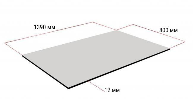 Столешница прямоугольная HPL Fitto антрацит 800х1390х12 мм