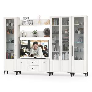 Валенсия набор мебели для гостиной № 70 цвет белый шагрень