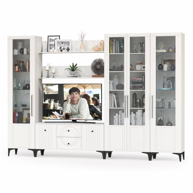 Валенсия набор мебели для гостиной № 70 цвет белый шагрень