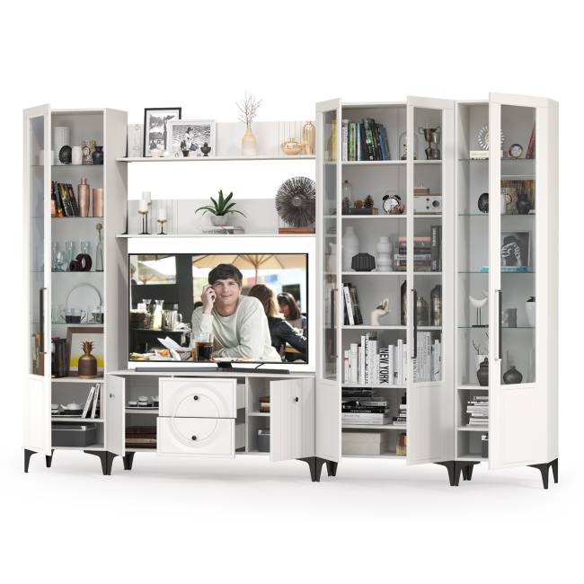 Валенсия набор мебели для гостиной № 70 цвет белый шагрень