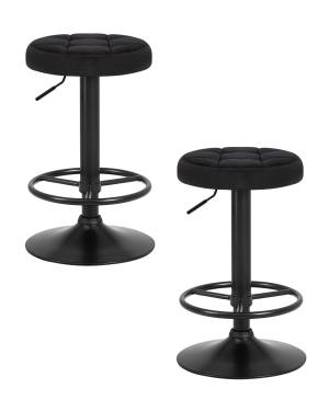 Набор 2 шт Табурет барный DOBRIN BRUNO BLACK, черный велюр (MJ9-101)