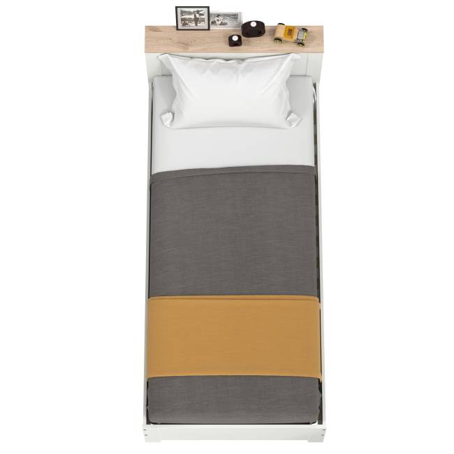 Кровать детская Джастин 11.54 цвет белый шагрень/дуб белый эксклюзив