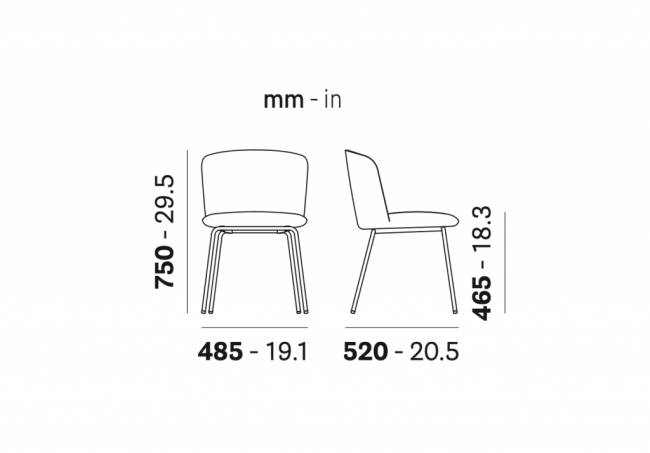 Стул металлический с обивкой Nym 485х520х750 мм
