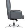 Кресло офисное / Бонно LB / Bonno LB / серая кожа / алюминиевая база