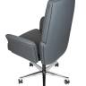Кресло офисное / Бонно LB / Bonno LB / серая кожа / алюминиевая база